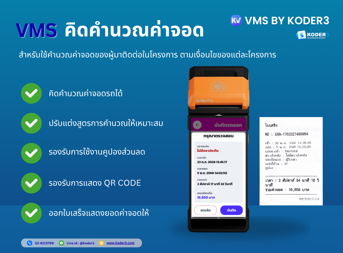 VMS คิดค่านวนค่าจอด